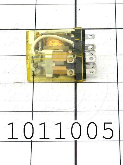 Control Relay, 2 Poles, 120VAC Coil Voltage, DPDT, with Indicator Light, 10A
