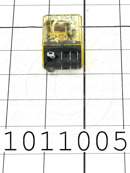 Control Relay, 2 Poles, 120VAC Coil Voltage, DPDT, with Indicator Light, 10A