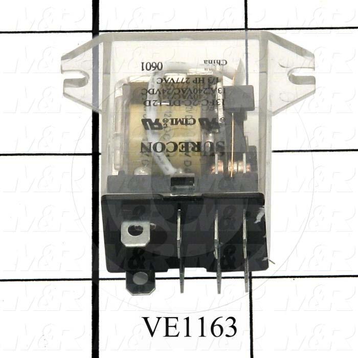 Control Relay, 2 Poles, 12VDC Coil Voltage, DPDT