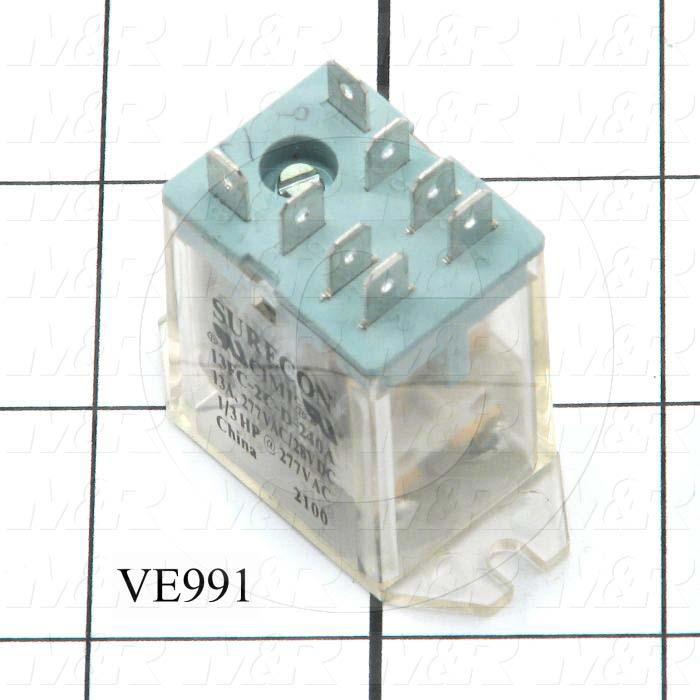 Control Relay, 2 Poles, 240VAC Coil Voltage, DPDT, 13A, 277VAC/28VDC