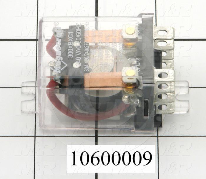 Control Relay, 2 Poles, 240VAC Coil Voltage, DPDT, 30A, 240VAC