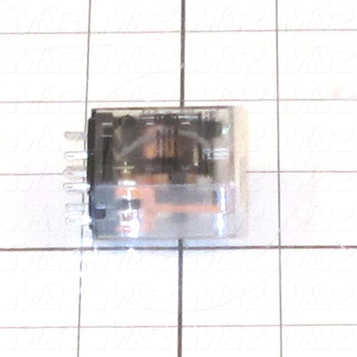 Control Relay, 2 Poles, 24VAC Coil Voltage, DPDT, 12A, 250V, Plug-in