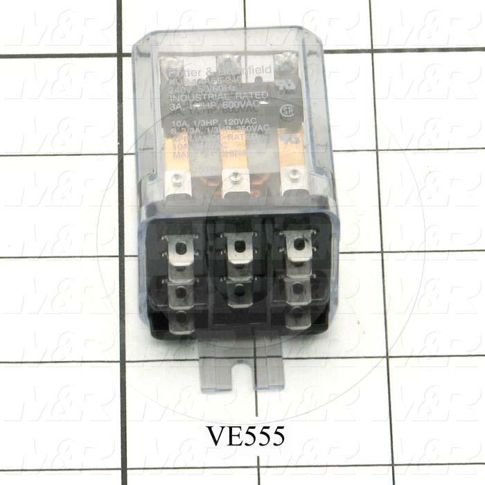 Control Relay, 240VAC Coil Voltage, 3PDT, 10A