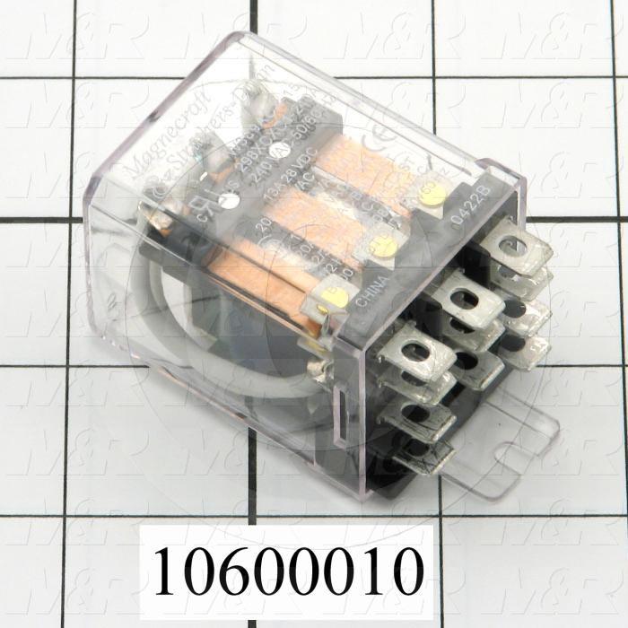 Control Relay, 240VAC Coil Voltage, 3PDT, 20A, Plug-in