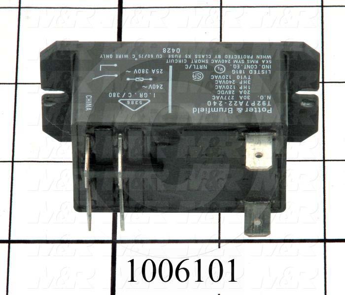 Control Relay, 240VAC Coil Voltage, DPST, 30A, 240VAC