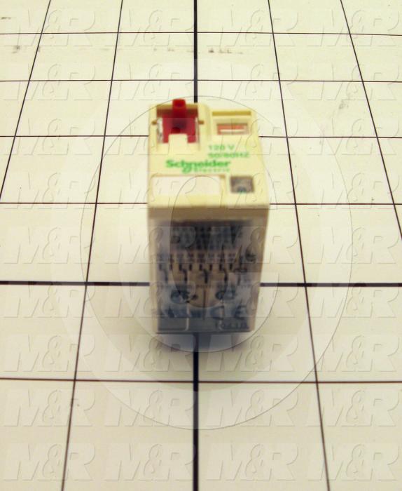 Control Relay, 4 Poles, 120VAC Coil Voltage, 4PDT, 6A, 250V, Plug-in