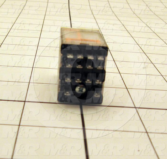 Control Relay, 4 Poles, 120VAC Coil Voltage, 4PDT, 6A, 250V, Plug-in, Without Latch