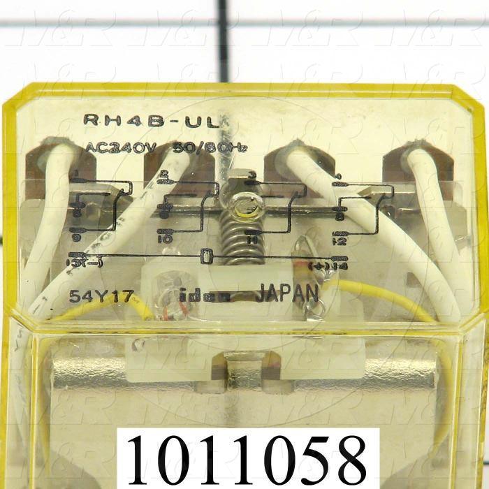 Control Relay, 4 Poles, 230VAC Coil Voltage, 4PDT, with Indicator Light, 10A, 230VAC