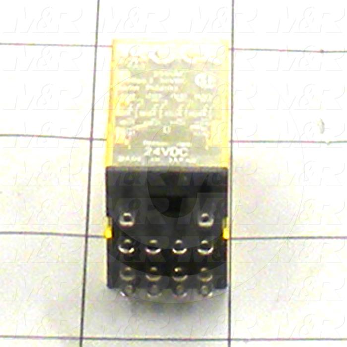 Control Relay, 4 Poles, 24VDC Coil Voltage, 4PDT, 1A
