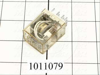 Control Relay, 4 Poles, 24VDC Coil Voltage, DPDT, with Indicator Light, 1A, 230VAC