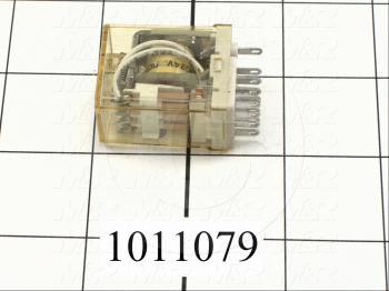 Control Relay, 4 Poles, 24VDC Coil Voltage, DPDT, with Indicator Light, 1A, 230VAC