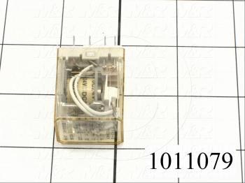 Control Relay, 4 Poles, 24VDC Coil Voltage, DPDT, with Indicator Light, 1A, 230VAC