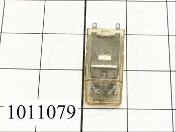 Control Relay, 4 Poles, 24VDC Coil Voltage, DPDT, with Indicator Light, 1A, 230VAC