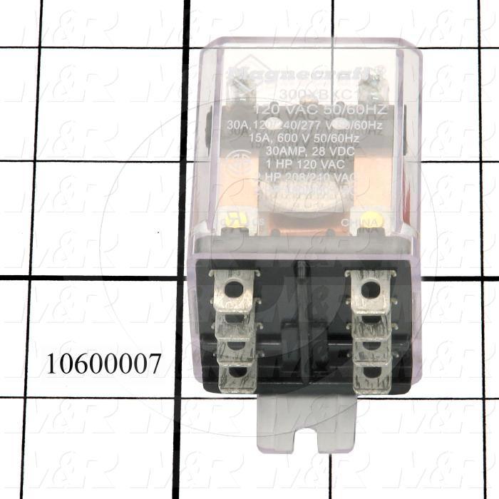 Control Relay, DPDT, 30A, 120VAC