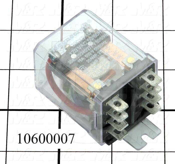 Control Relay, DPDT, 30A, 120VAC