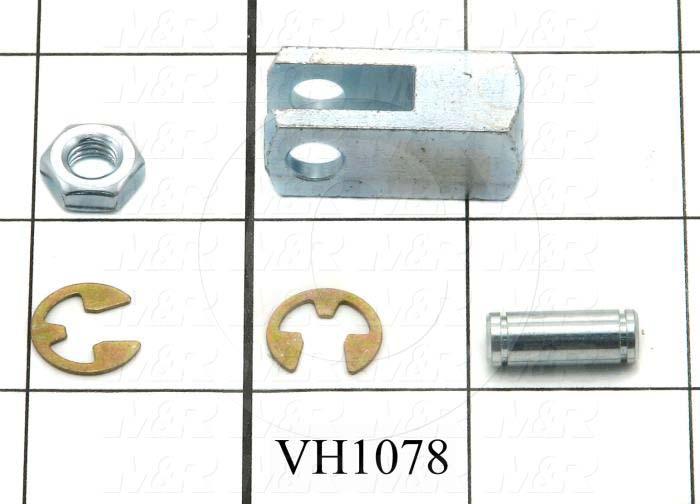 Cylinder Clevis, 1/4-28 Thread Size, 0.50" Width, 1.19" Length, 1/4" OD Pin Size