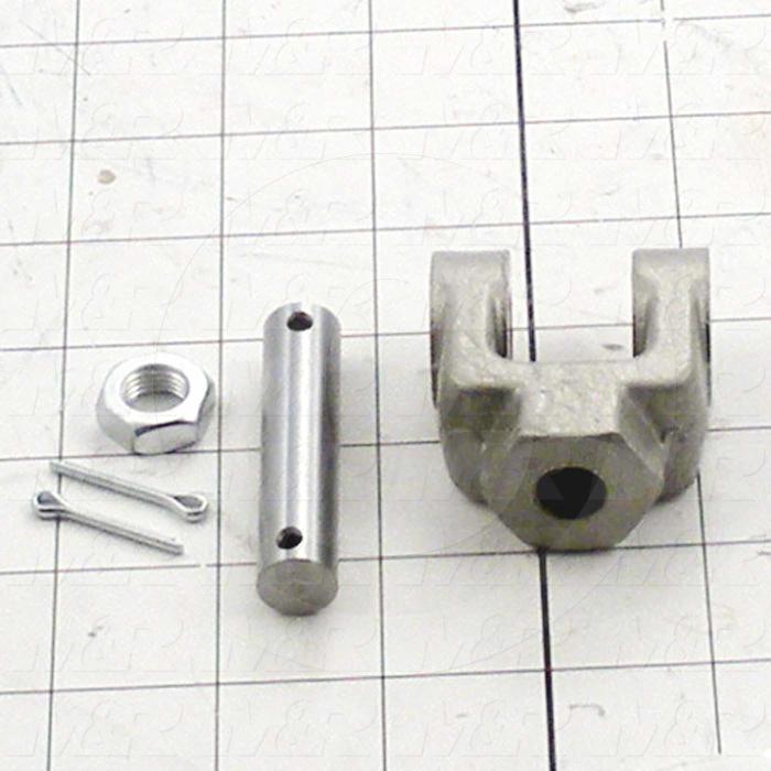 Cylinder Clevis, 7/16-20 Thread Size, 1.77" Width, 1/2" OD Pin Size
