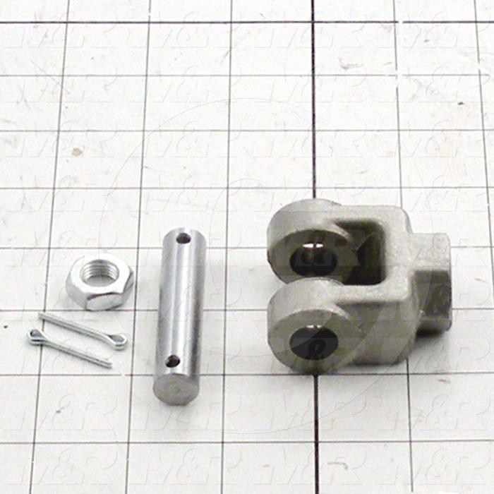 Cylinder Clevis, 7/16-20 Thread Size, 1.77" Width, 1/2" OD Pin Size