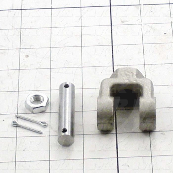 Cylinder Clevis, 7/16-20 Thread Size, 1.77" Width, 1/2" OD Pin Size