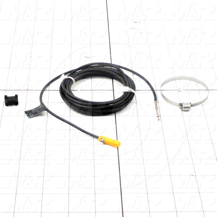 Cylinder Sensor, 3-Wire NPN, Normally Open, 3m Cable, 50mm Piston Diameter, 30VDC, With Strap