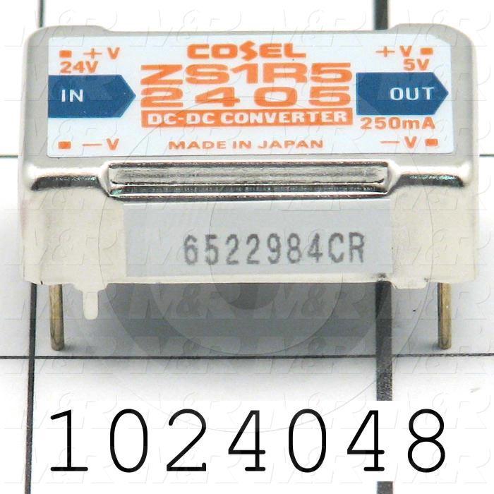 DC/DC Converter, 24VDC, 1.5W, 5VDC Output Voltage, 0.3A Output Current