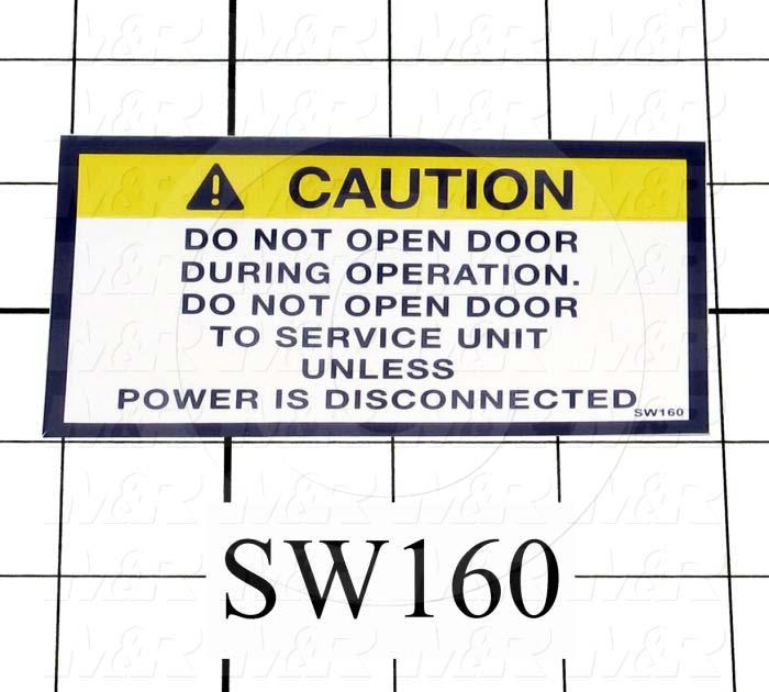 Decals & Documents, Door Caution Label, 2-1/4"X 4" Size