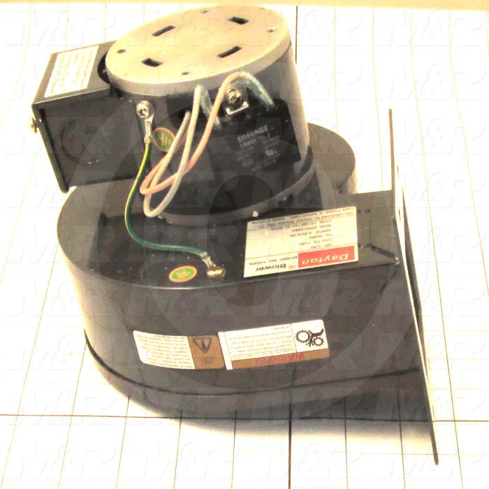 Direct Drive, Wheel Diameter 3-3/4", Max. RPM 2860, Voltage 115V 60HZ, With Thermal Protection, Temperature Rating 104F, Max. Air flow 131CFM, Type Cont. Duty