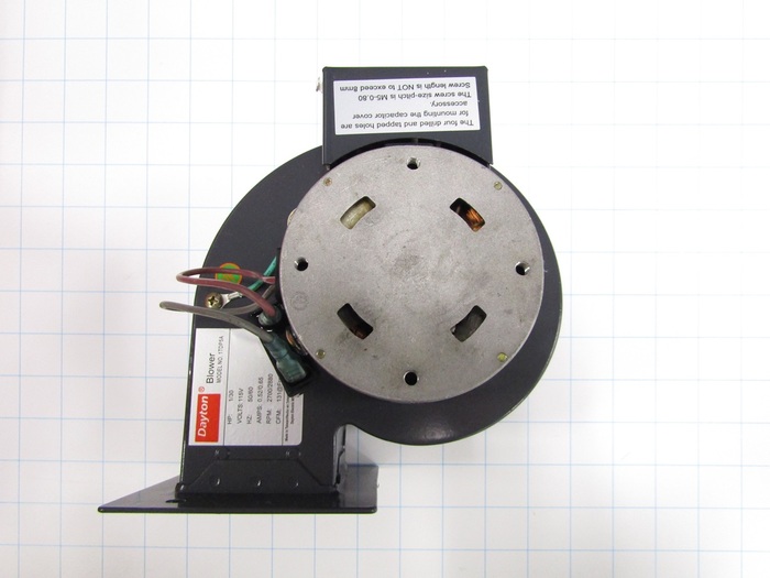 Direct Drive, Wheel Diameter 3-3/4", Max. RPM 2860, Voltage 115V 60HZ, With Thermal Protection, Temperature Rating 104F, Max. Air flow 131CFM, Type Cont. Duty