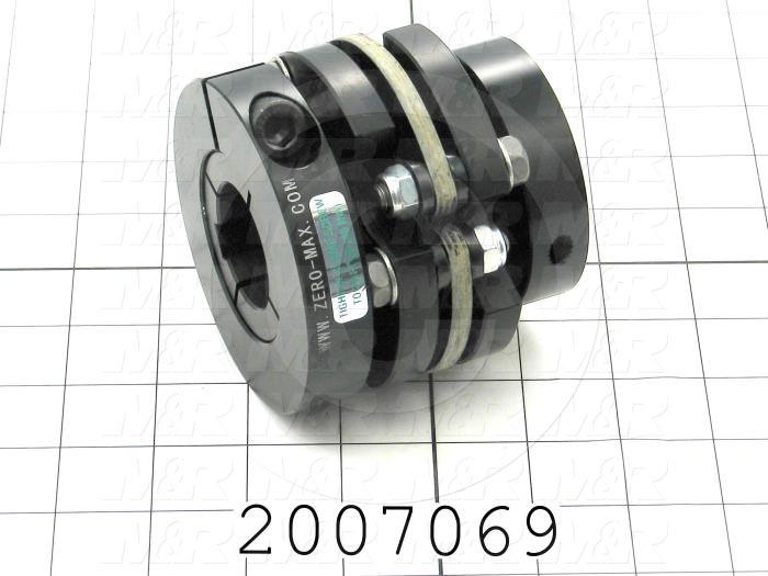 Disc Type Coupling, Type Single Flex, Hub # 1 Bore 1", Hub # 2 Bore 35 MM, Outside Diameter 3.75 in., Overall Length 3.40", Clamping Style Collar, Disc Material Composite, Material Aluminum