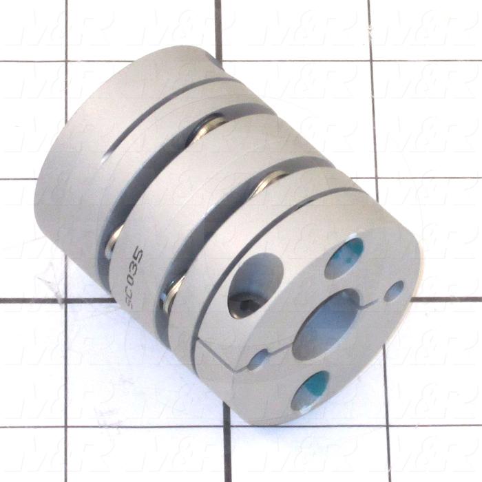 Disc Type Coupling, Type Single Flex, Hub # 1 Bore 10mm, Hub # 1 Outer Diameter 39mm, Hub # 2 Bore 14mm, Hub # 2  Outer Diameter 39mm, Overall Length 48mm, Clamping Style Clamp