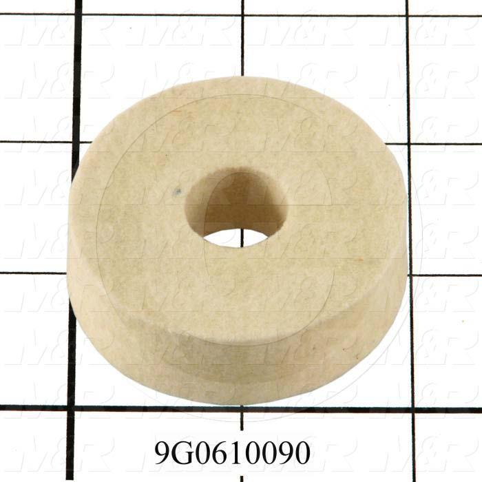 Discs and Rollers, Description Wiper Roller, M&R Machines H-175 Seal Head, Diameter 2.00", Width 0.500", Inside Diameter 0.687", Material Felt