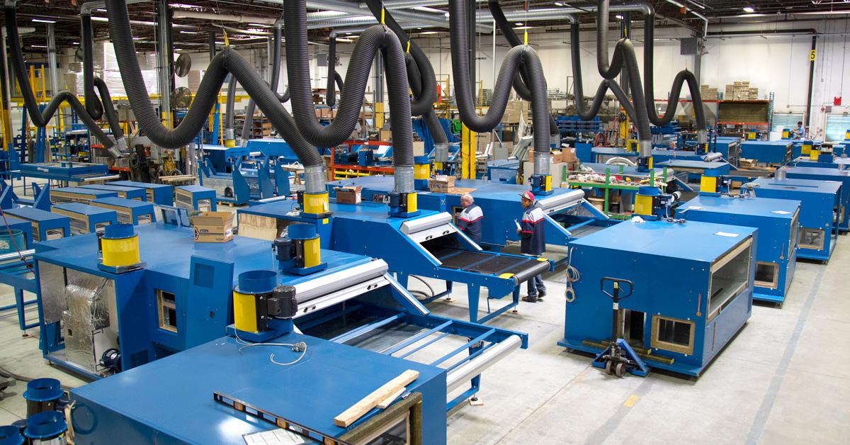 M&R dryers being manufactured in Roselle, Illinois.