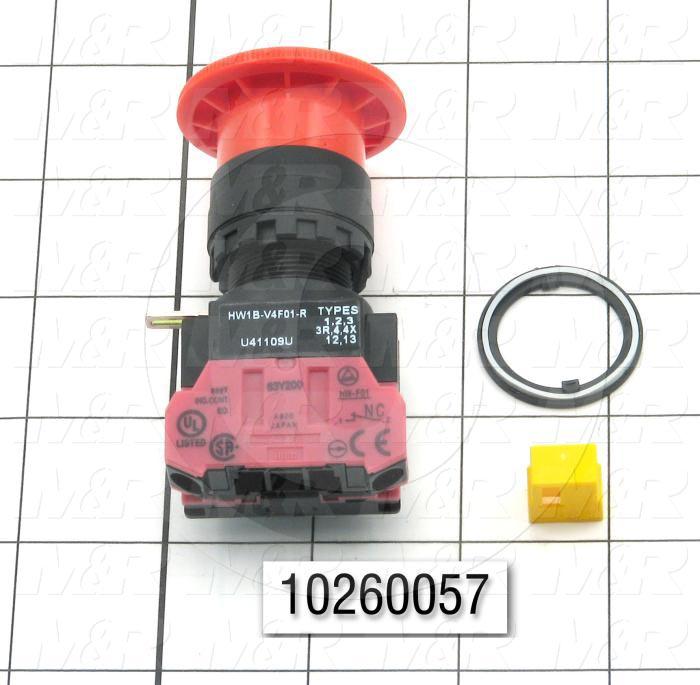 Emergency-Stop Switch, Pushlock Turn Reset, 40mm Mushroom, 1NC