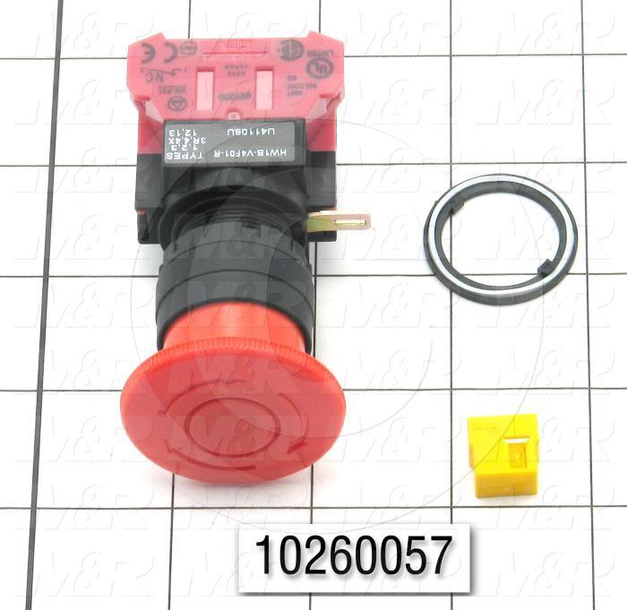 Emergency-Stop Switch, Pushlock Turn Reset, 40mm Mushroom, 1NC