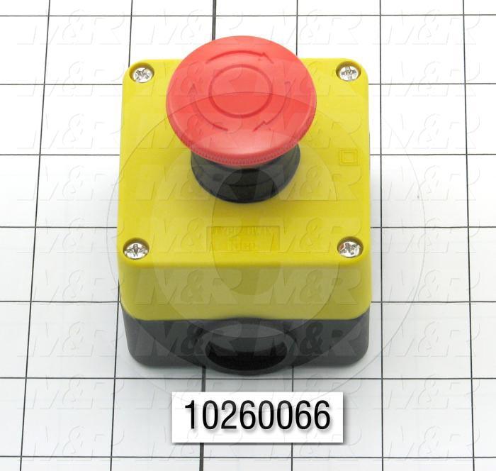 Emergency-Stop Switch, Station, Pushlock Turn Reset, 40mm Mushroom, 2NC