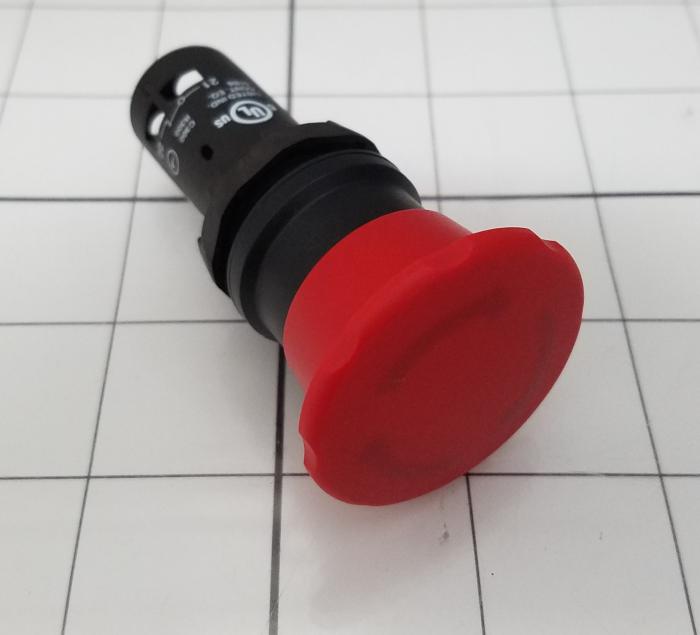 Emergency-Stop Switch, Unibody, Push-Pull, 30mm, 40mm Mushroom, 1NC, Non-Illuminate