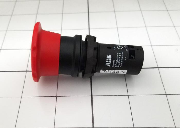 Emergency-Stop Switch, Unibody, Push-Pull, 30mm, 40mm Mushroom, 1NC, Non-Illuminate