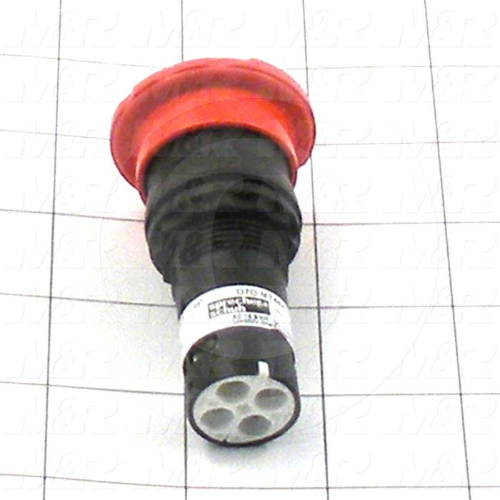 Emergency-Stop Switch, Unibody, Push-Pull/Twist Release, 22mm, 40mm Mushroom, 1NO And 1NC, Non-Illuminate