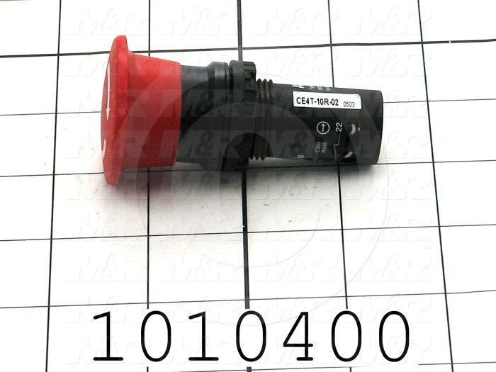 Emergency-Stop Switch, Unibody, Twist Release, 22mm, 40mm Mushroom, 2NC, Non-Illuminate