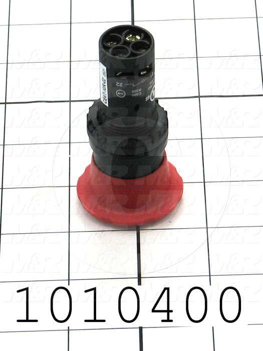 Emergency-Stop Switch, Unibody, Twist Release, 22mm, 40mm Mushroom, 2NC, Non-Illuminate