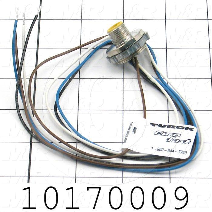 Encoder Receptacle, Male, 4 Positions, With Leads, 250VAC/300VDC
