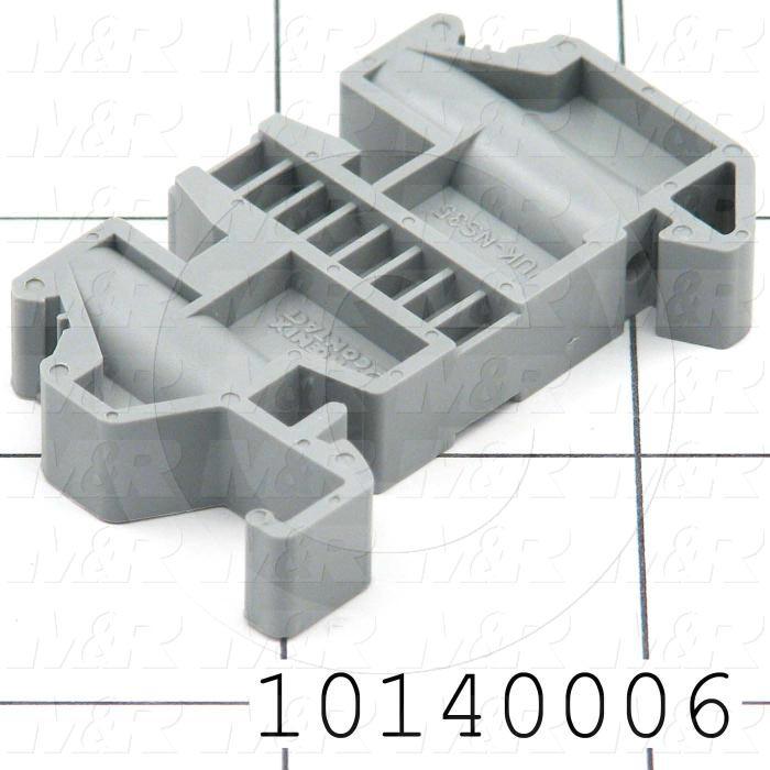 End Bracket, Din Rail Mount, 10mm, Gray