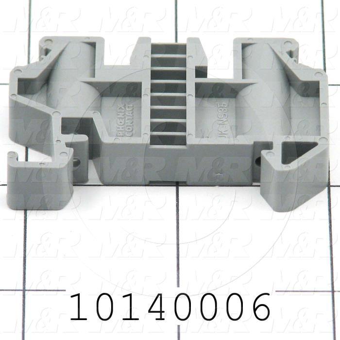 End Bracket, Din Rail Mount, 10mm, Gray