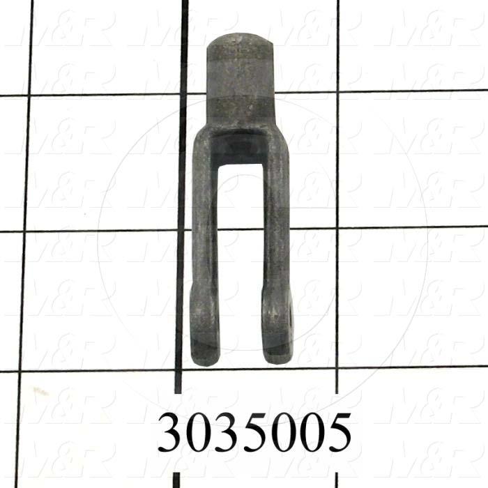 End Fitting, Yoke End, 0.44" Shank Diameter, 1/4-28 Thread Size, 1.51" Overall Length, 0.63" Width, 0.25" Pin Hole Diameter, Steel Material
