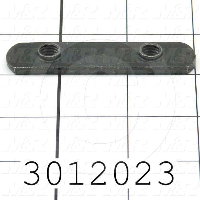 Extrusions and Accessories, Double Economy T-Nut, 2.81" Overall Length, 0.63" Width, 5/16-18 Thread Size, Black Zinc