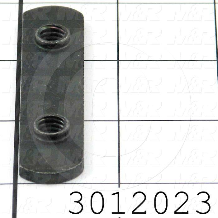 Extrusions and Accessories, Double Economy T-Nut, 2.81" Overall Length, 0.63" Width, 5/16-18 Thread Size, Black Zinc