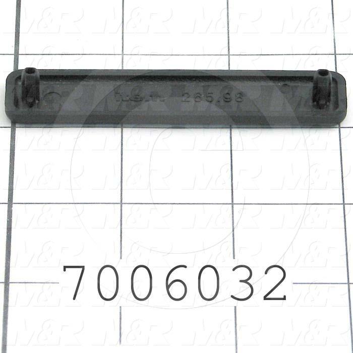 Extrusions and Accessories, End Cap, 80 mm Overall Length, 16 mm Width, Height 4 mm, Plastic, Black Color