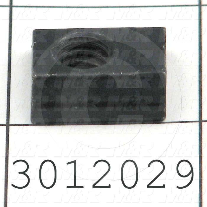 Extrusions and Accessories, Standard T-Nut, 0.687" Overall Length, 0.63" Width, Height 0.25", 1/4"-20 Thread Size, Black Zinc