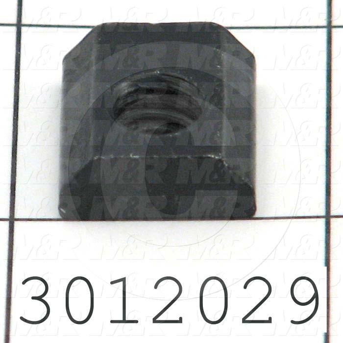 Extrusions and Accessories, Standard T-Nut, 0.687" Overall Length, 0.63" Width, Height 0.25", 1/4"-20 Thread Size, Black Zinc