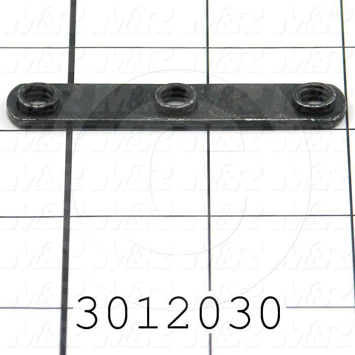 Extrusions and Accessories, Triple Economy T-Nut, 2.450" Overall Length, 0.440" Width, Height 0.095", 1/4-20 Thread Size, Black Zinc